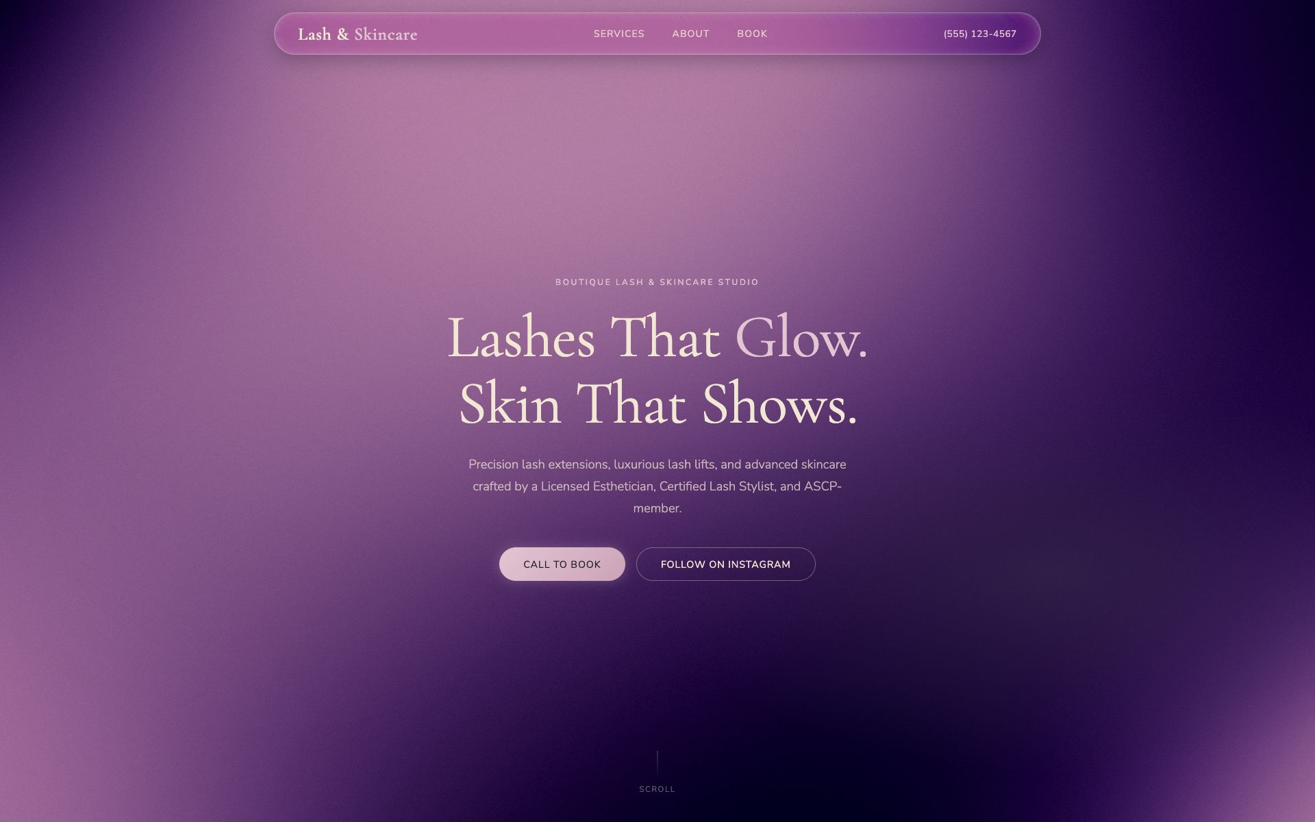 Первый экран Lash & Skincare